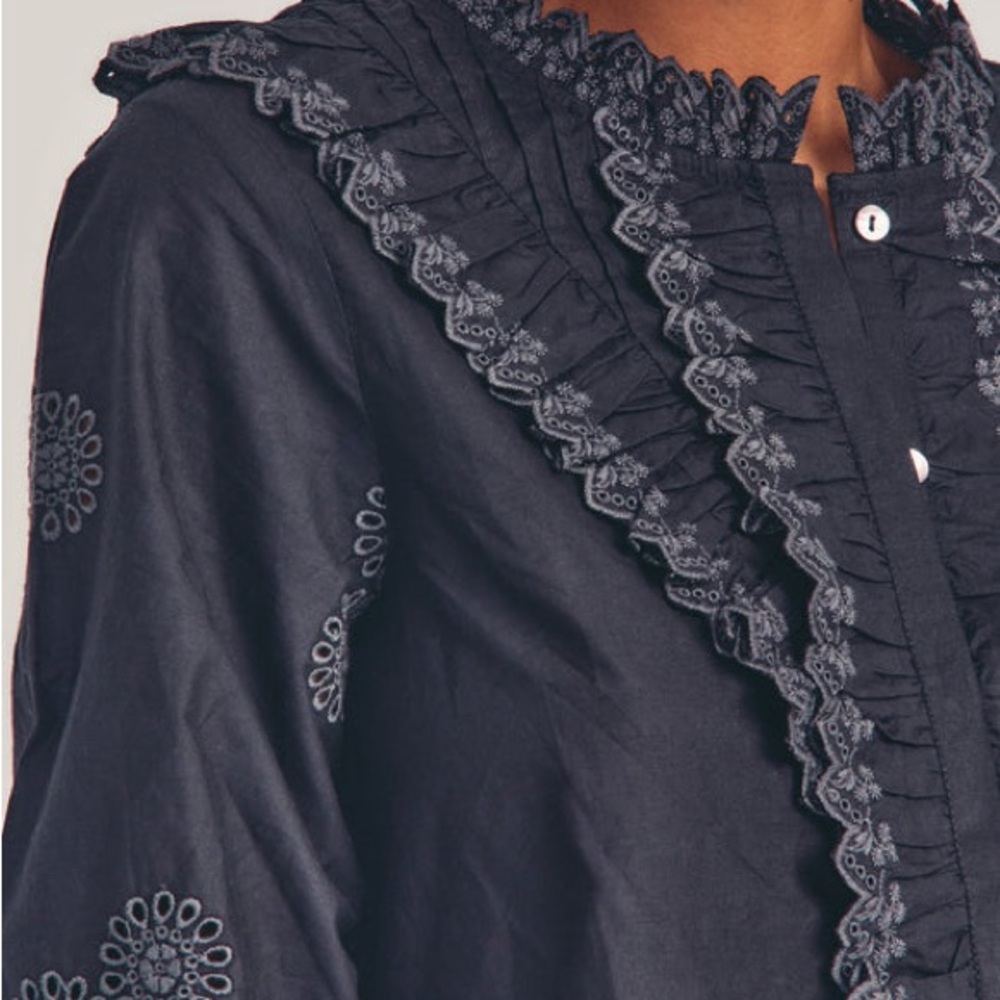 LoveShackFancy Bloomfield Cotton Blouse size L 6-8